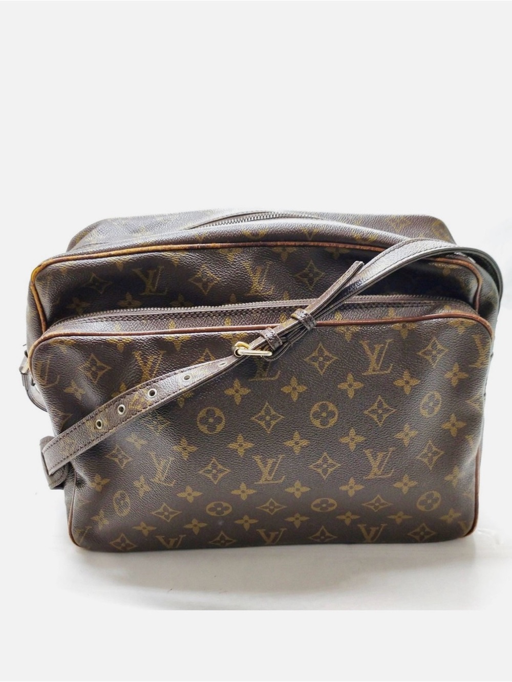 Louis Vuitton Monogram Canvas Double-Zip Messenger Bag in Brown